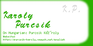 karoly purcsik business card